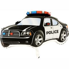  Foliopallo - Musta poliisiauto, 78cm