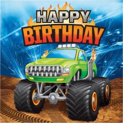 Isot Lautasliinat, Monster Truck, Happy Birthday, 16kpl