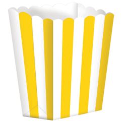  Pienet Popcorn-rasiat - Keltainen-raidallinen 5kpl