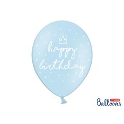 Vaaleansiniset ilmapallot - happy birthday -30cm, 6kpl