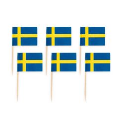  Cocktailtikut - Ruotsin lippu, 50kpl