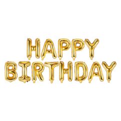  Foliopallo - Happy Birthday - Kulta