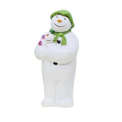  Kakkukoriste/Miniatyyri - Lumiukko Snowman ja koira, 6,5cm