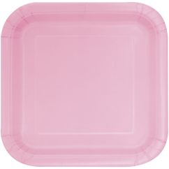  Pahvilautaset - Vaaleanpunainen neliö, 18cm, 16kpl