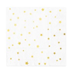  Lautasliinat - Valkoinen, Kultaiset tähdet, 10kpl