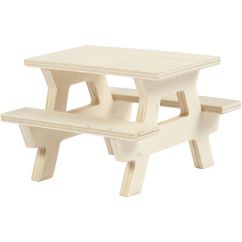  Miniatyyri - Puinen piknik-pöytä