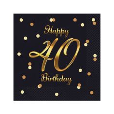  Lautasliinat - 40th Birthday, Musta-kulta, 20kpl