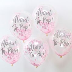 Konfetti ilmapallot, About To Pop, Vaaleanpunaiset