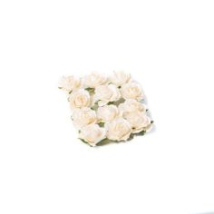  Koristekukat - Kermanvalkoiset ruusut, 3,5cm, 12kpl