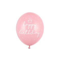  Vaaleanpunaiset ilmapallot - happy birthday - 30cm, 6kpl