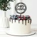  Akryylinen kakkukoriste - Happy birthday, musta, 17cm