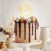  Akryylinen kakkukoriste - Happy birthday, kulta, 17cm