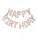  Foliopallo - Happy Birthday - Kirkas, Ruusukultaisella konfetilla