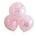  Vaaleanpunaiset Tupla-kerroksiset Ruusukulta Konfetti-ilmapallot, 45cm, 3kpl
