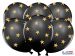  Mustat ilmapallot - kultaiset tähdet - 30cm, 6kpl