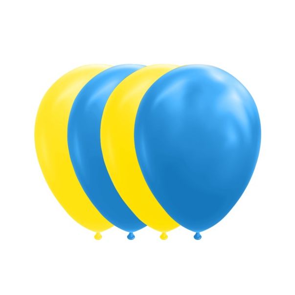  Ilmapallot - Sininen ja keltainen, 30cm, 10kpl