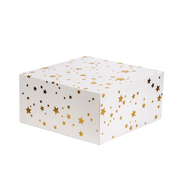  Kakkulaatikko, Kultaiset Tähdet, 26x26x12,7cm