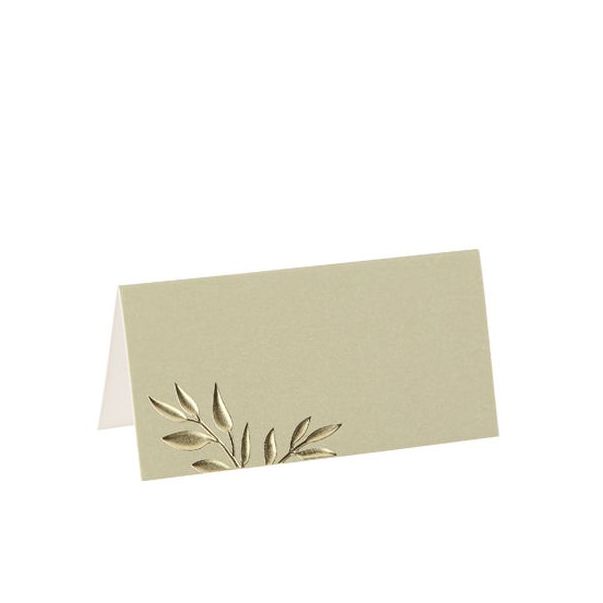  Paikkakortit - Sage-vihreä kultalehdillä, 10kpl
